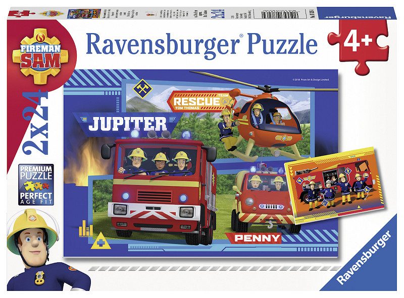 Puzzel 2x24 stukjes Waterloop met Brandweerman Sam