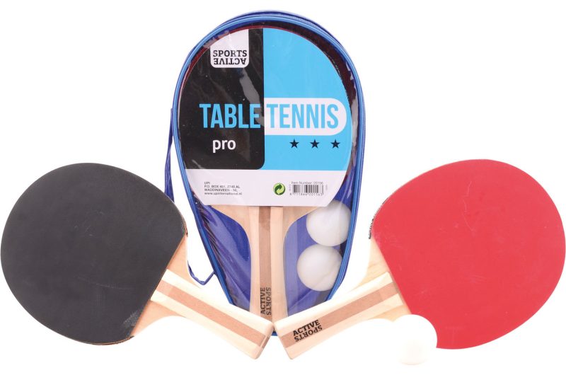 Sports Active tafeltennisset met 2 ballen in draagtas