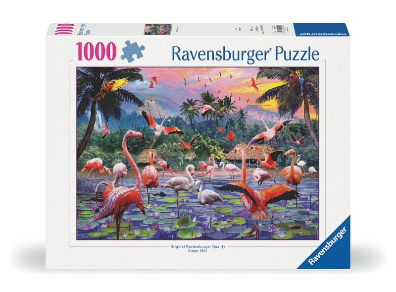 Puzzel 1000 stukjes Roze flamingo 's