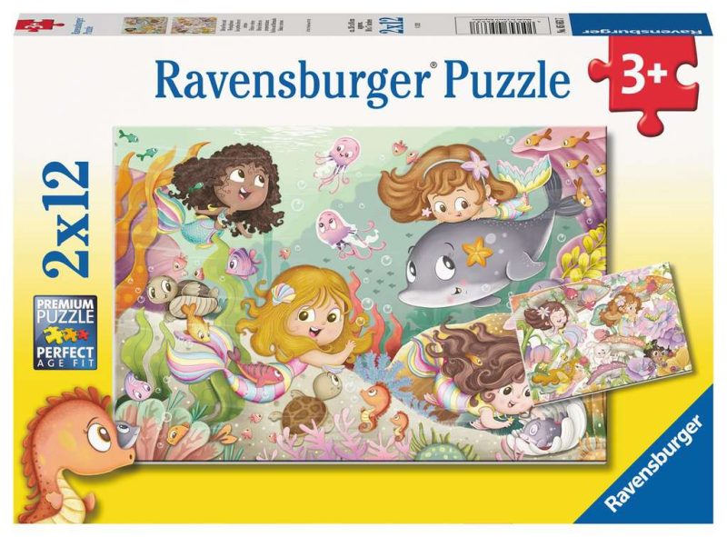 Puzzel 2x12 stukjes Kleine feeen en zeemeerminnen