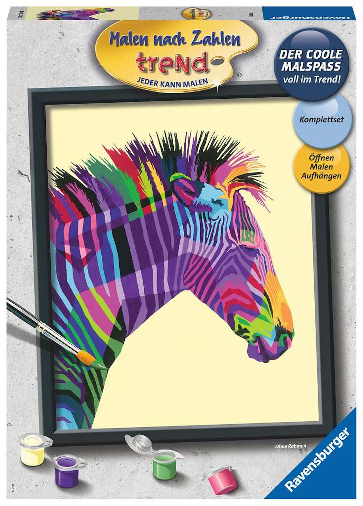 Besmettelijke ziekte naakt Vete Ravensburger schilderen op nummer Bonte zebra