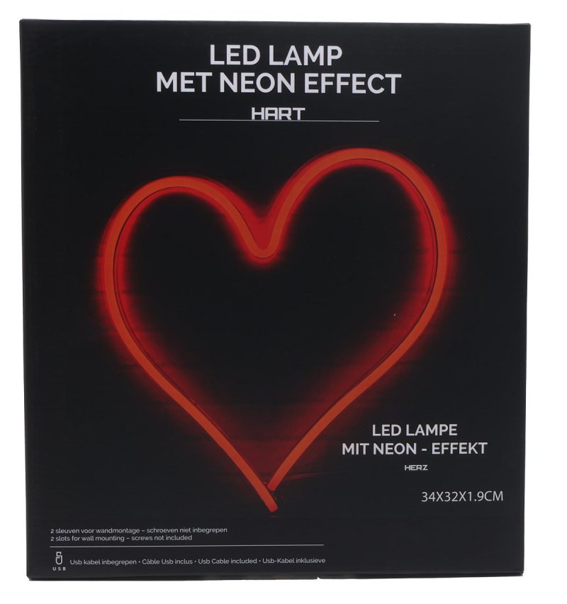 LED Lamp Neon - Hart rood USB