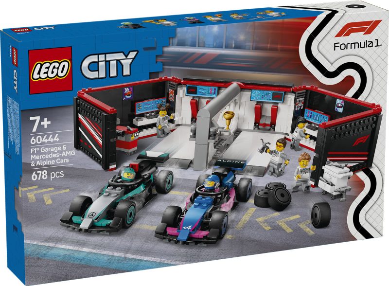 LEGO City F1 garage met Mercedes-AMG en Alpine auto 's