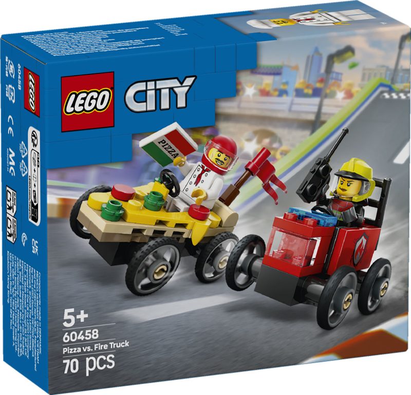 LEGO City Voertuigen Racepakket: Pizzawagen vs. Brandweer