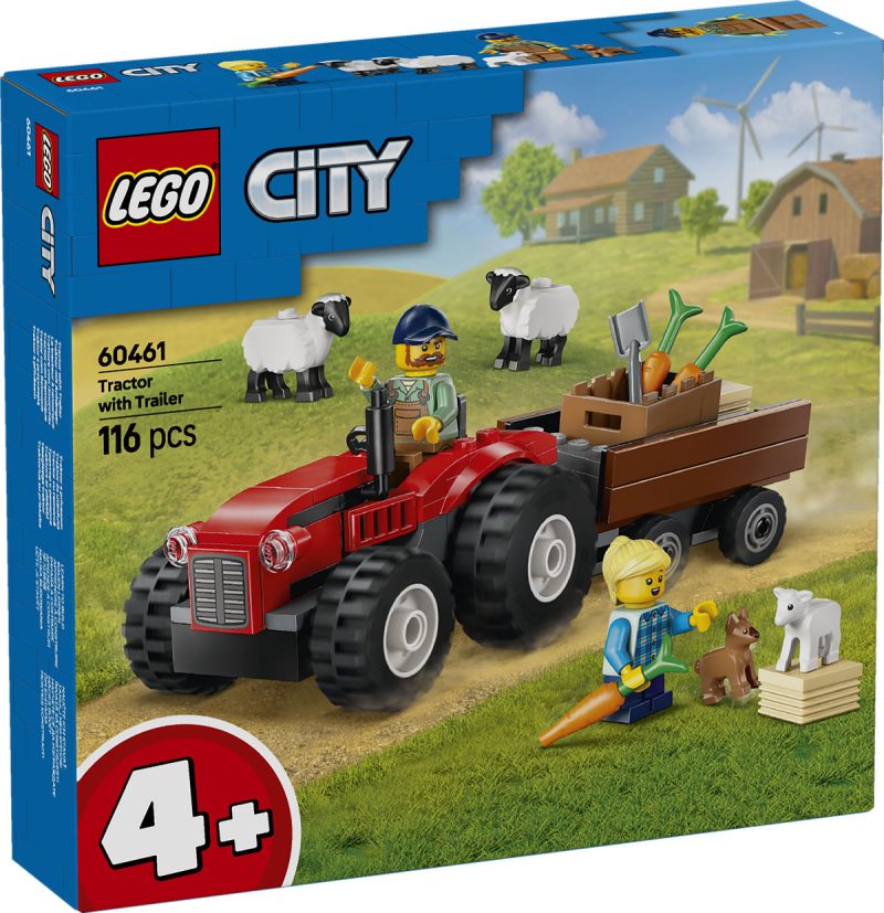 LEGO City Voertuigen Rode tractor met aanhanger en schapen