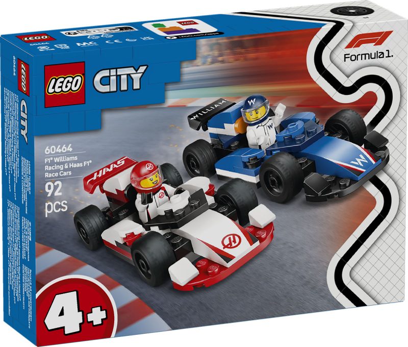 LEGO City F1 Williams Racing en Haas F1 racewagens