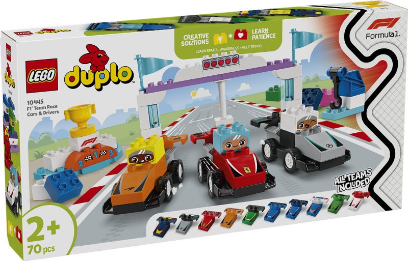 DUPLO Stad F1 team racewagens en coureurs