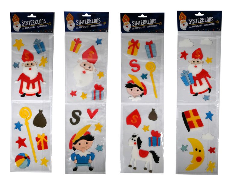 Sinterklaas Gel Raamstickers assorti