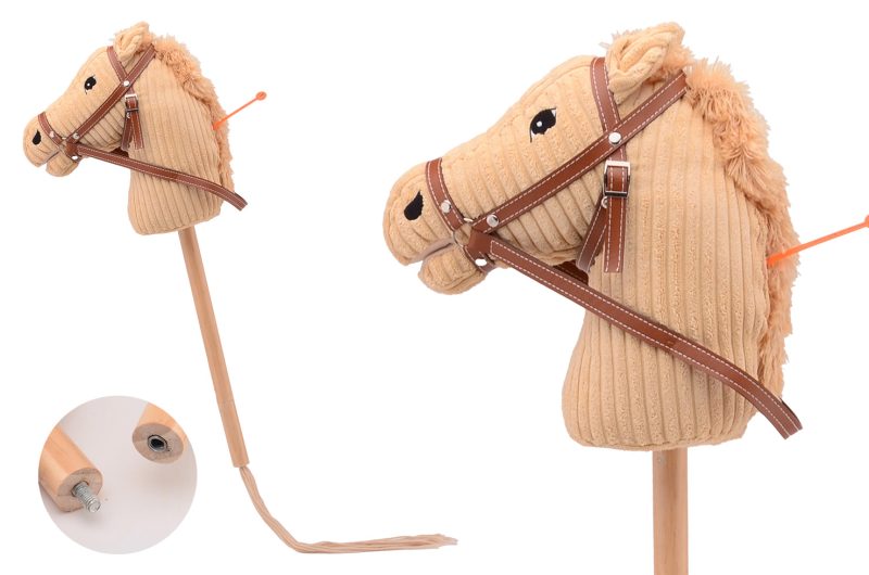 Holly Horse - Hobby paard geluid korte stok +/- 80cm - Beige