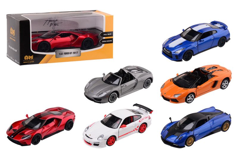 Absolute Motors - licentie supercars 1:32, 6 assorti