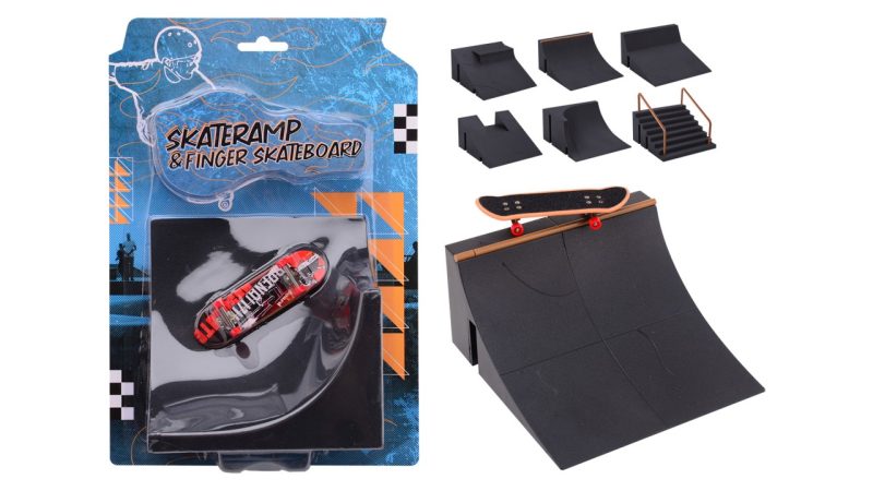 Vinger skateboard met ramp - 6 assorti