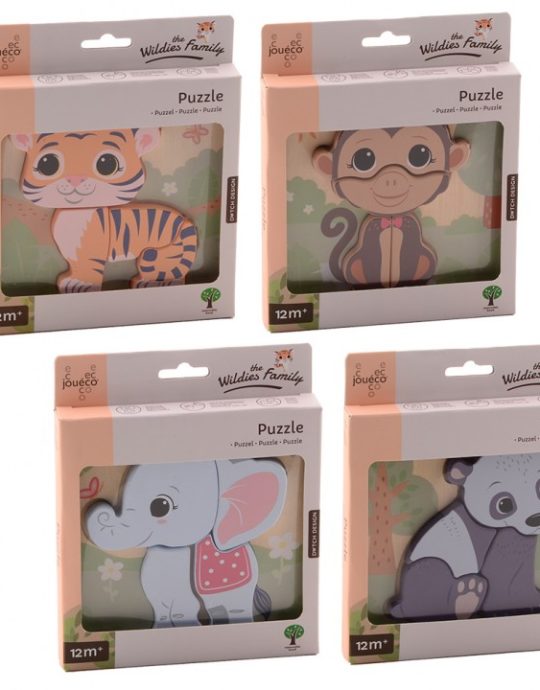 Jouéco - The Wildies Family puzzel 4 assorti