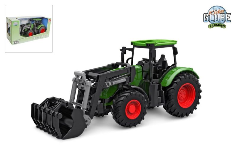 Kids Globe tractor freewheel met frontlader 27cm