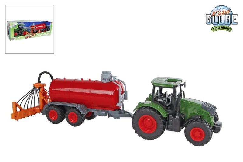 Kids Globe tractor met giertank freewheel 49cm